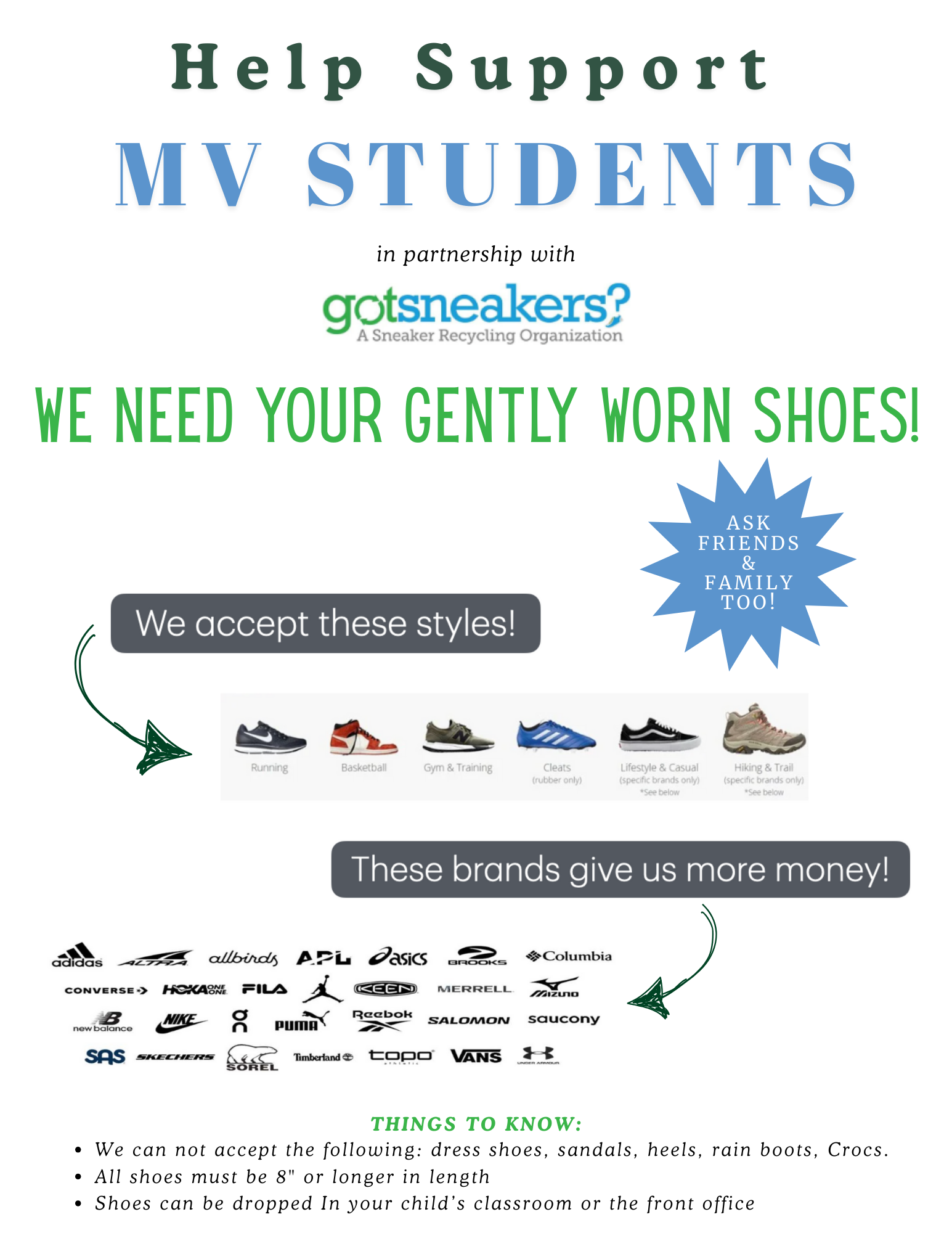 Donate gently worn shoes